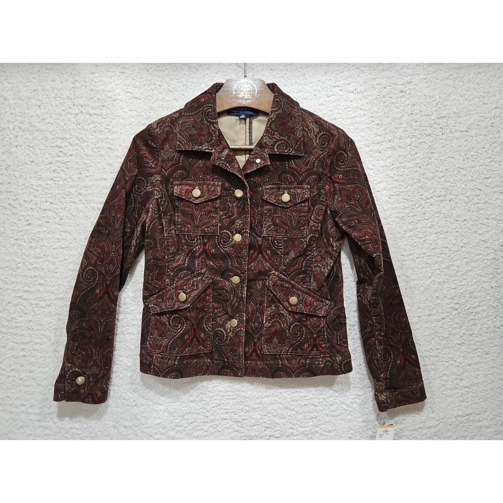 Jones New York Signature Petite  Stretch Corduroy Jacket Womens Petite Sm New